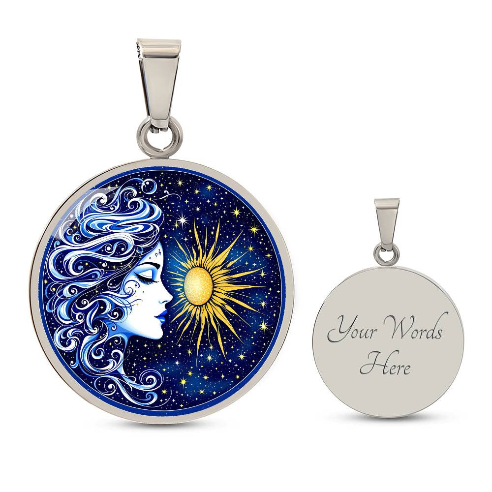 Celestial Sun and Moon Pendant Necklace-[Heartfelt Family Gift]