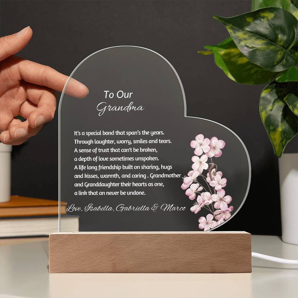 Grandmother LED Heart Plaque from Grandkids