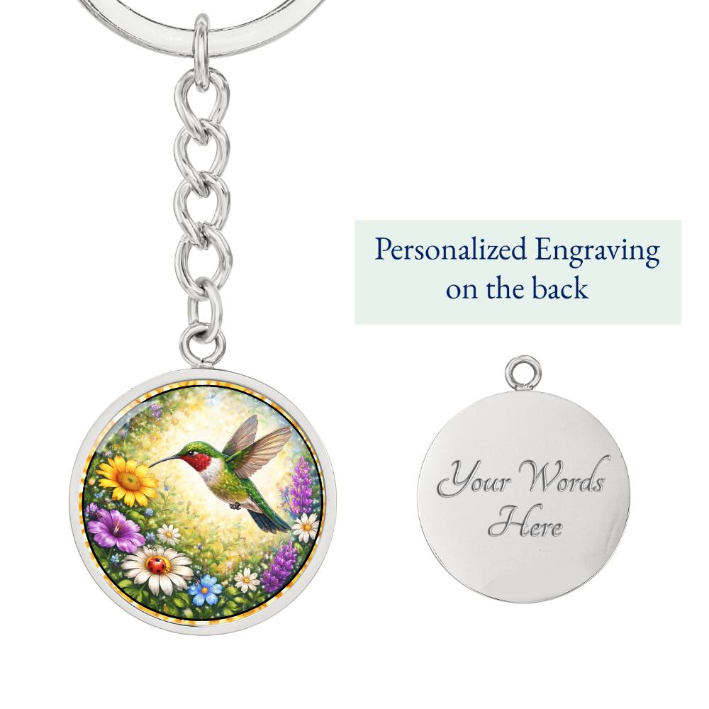 Hummingbird Personalized Engraved Necklace Bracelet or Keychain