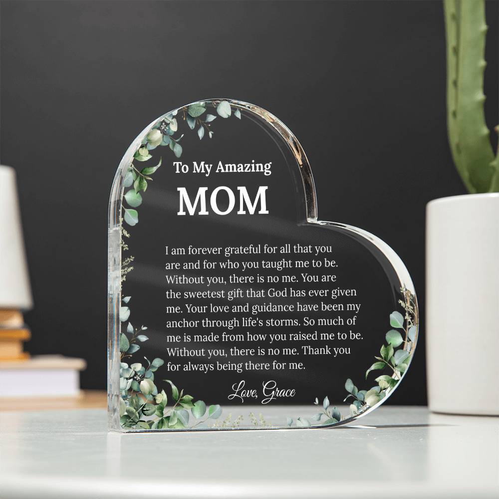 Personalized  Mom Heart Plaque