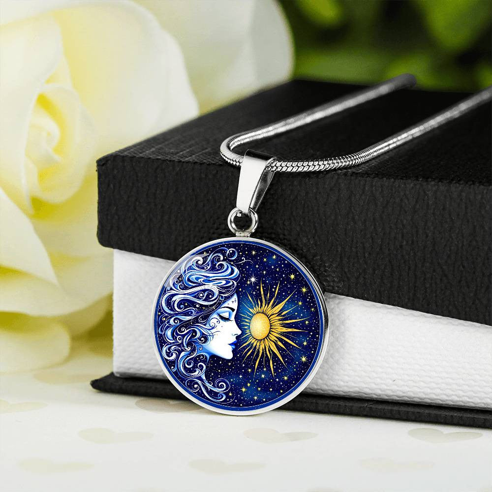 Celestial Sun and Moon Pendant Necklace-[Heartfelt Family Gift]