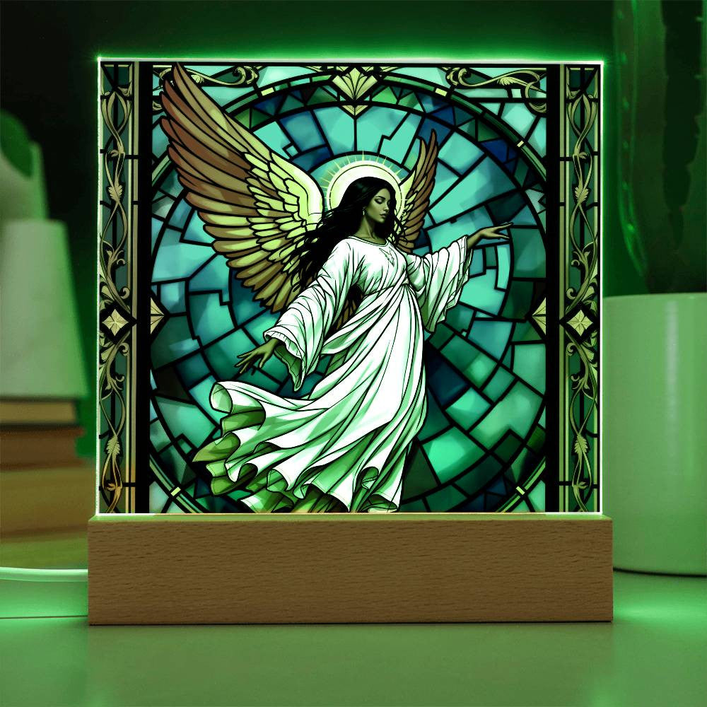 Guardian Angel African American LED Plaque Decor-[Heartfelt Family Gift]