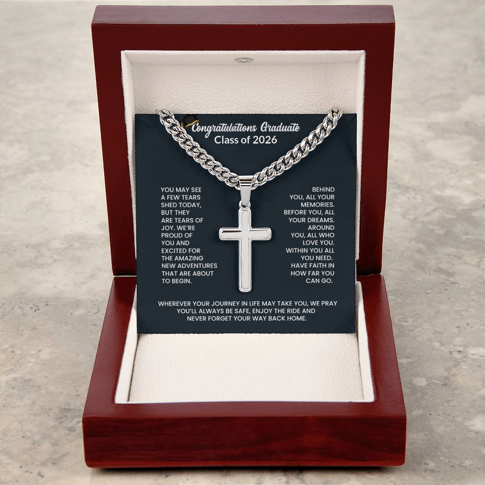 Graduation Personalized Cross Necklace