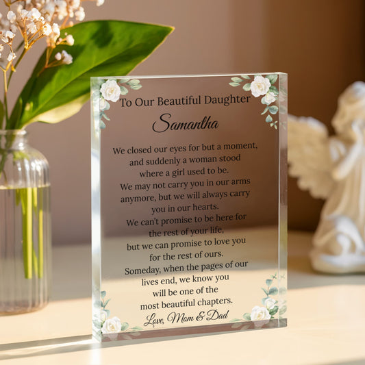 Daughter Floral Plaque