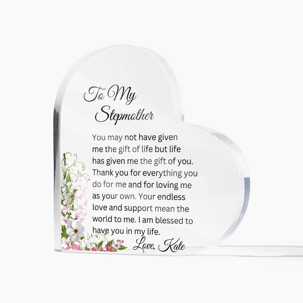 To My Stepmom Acrylic Heart Gift-[Heartfelt Family Gift]