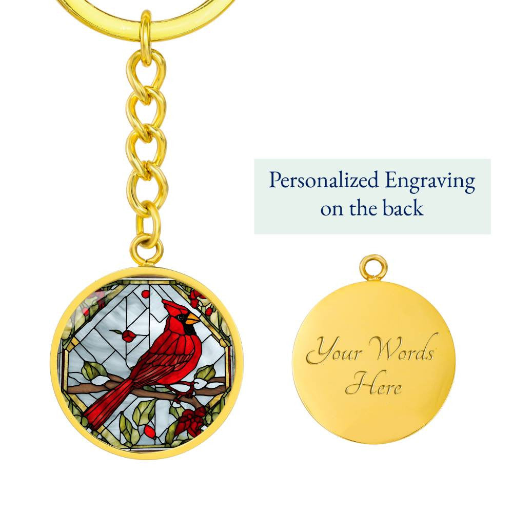 Cardinal Engraved Keychain-[Heartfelt Family Gift]