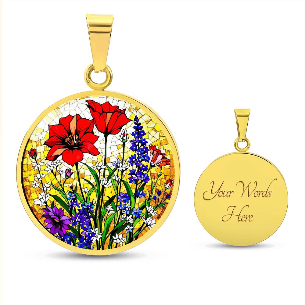 Poppy Floral Pendant Necklace