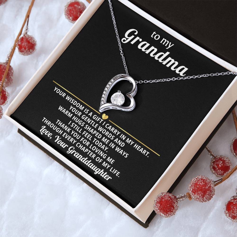To My Grandma Necklace Gift from Granddaughter or Grandson