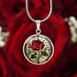 Rose Engraved Necklace in Gold or Silver-[Heartfelt Family Gift]
