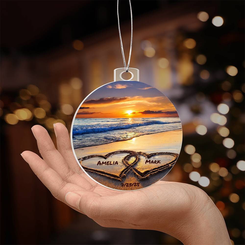 Custom Anniversary Beach Ornament