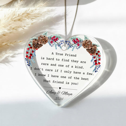Friend Acrylic Heart Christmas Ornament