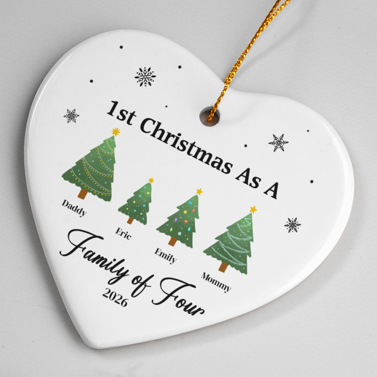 1st Christmas As  Family of Four Ornament