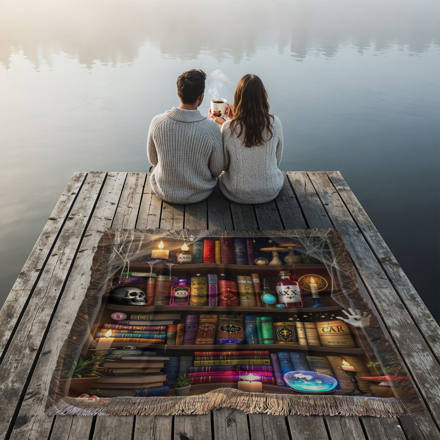 Apothecary Witchy Woven Halloween Blanket