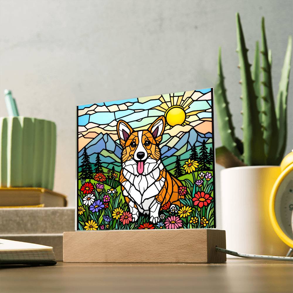 Corgi Dog Lighted Plaque