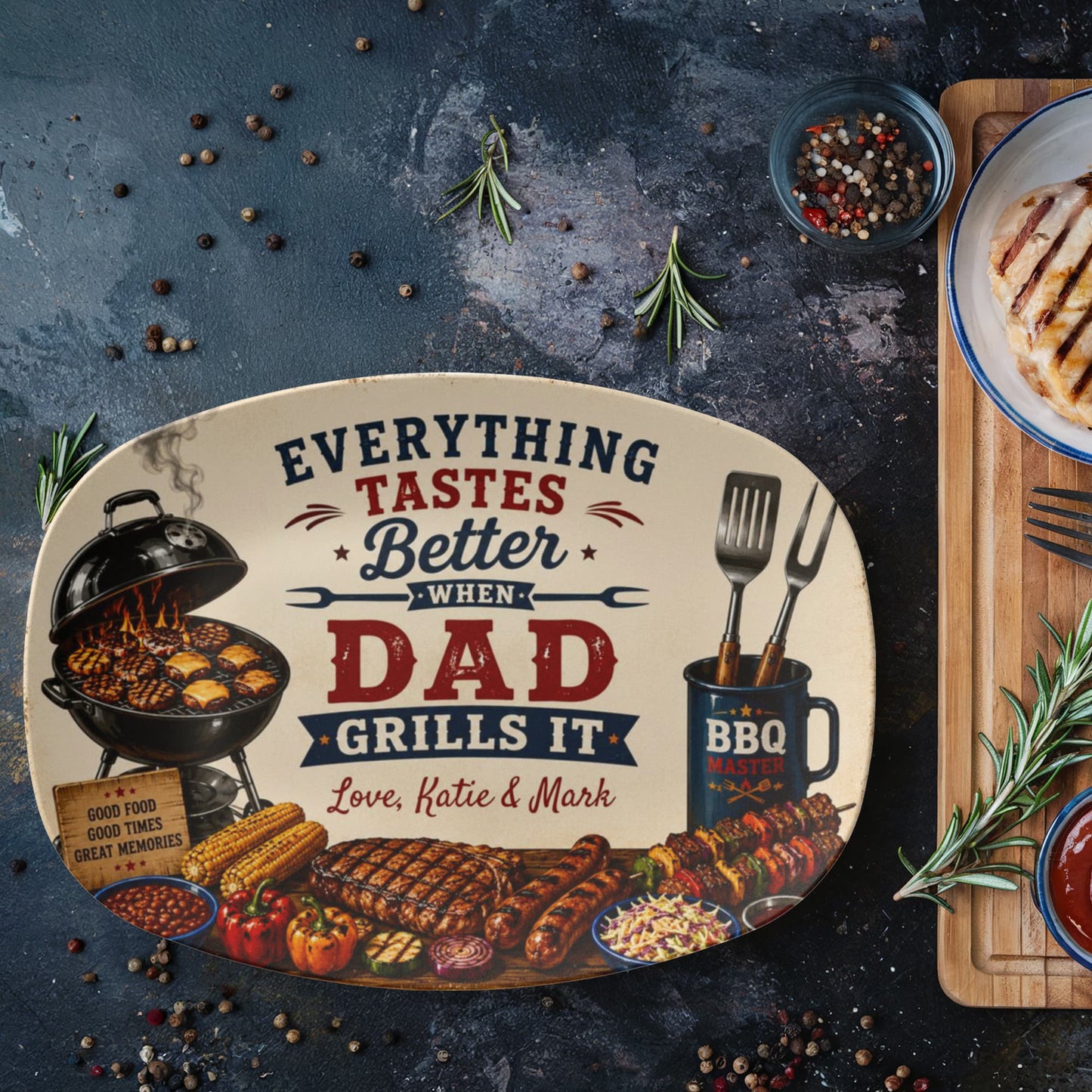 Everything Tastes Better When Dad Grills It BBQ Plate