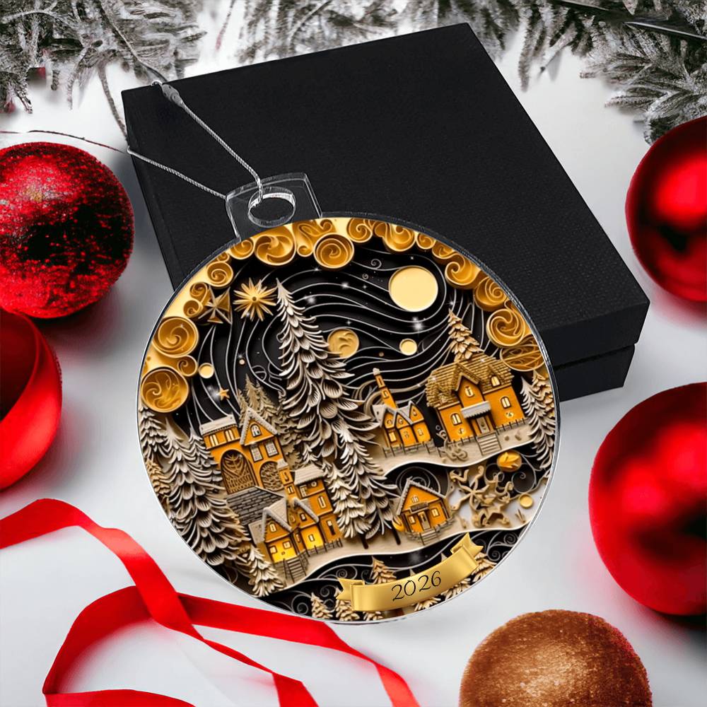 Christmas Village Acrylic Ornament