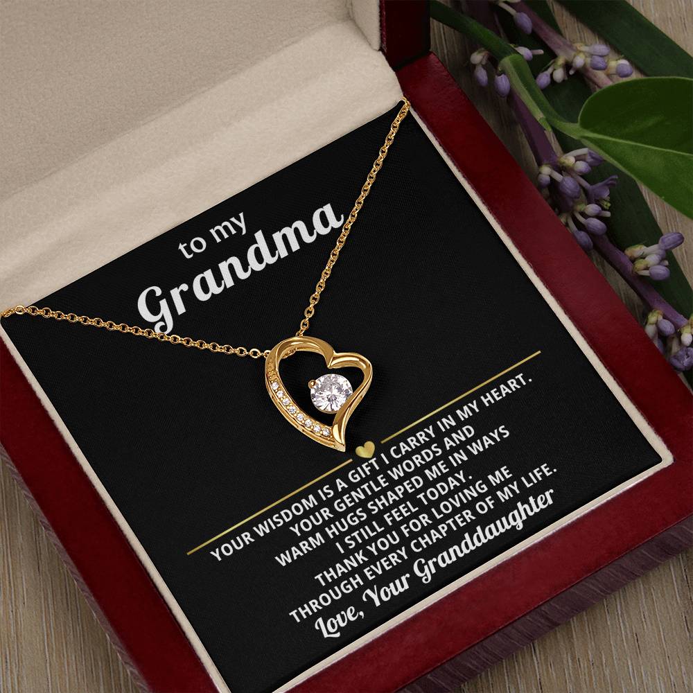 To My Grandma Necklace Gift from Granddaughter or Grandson