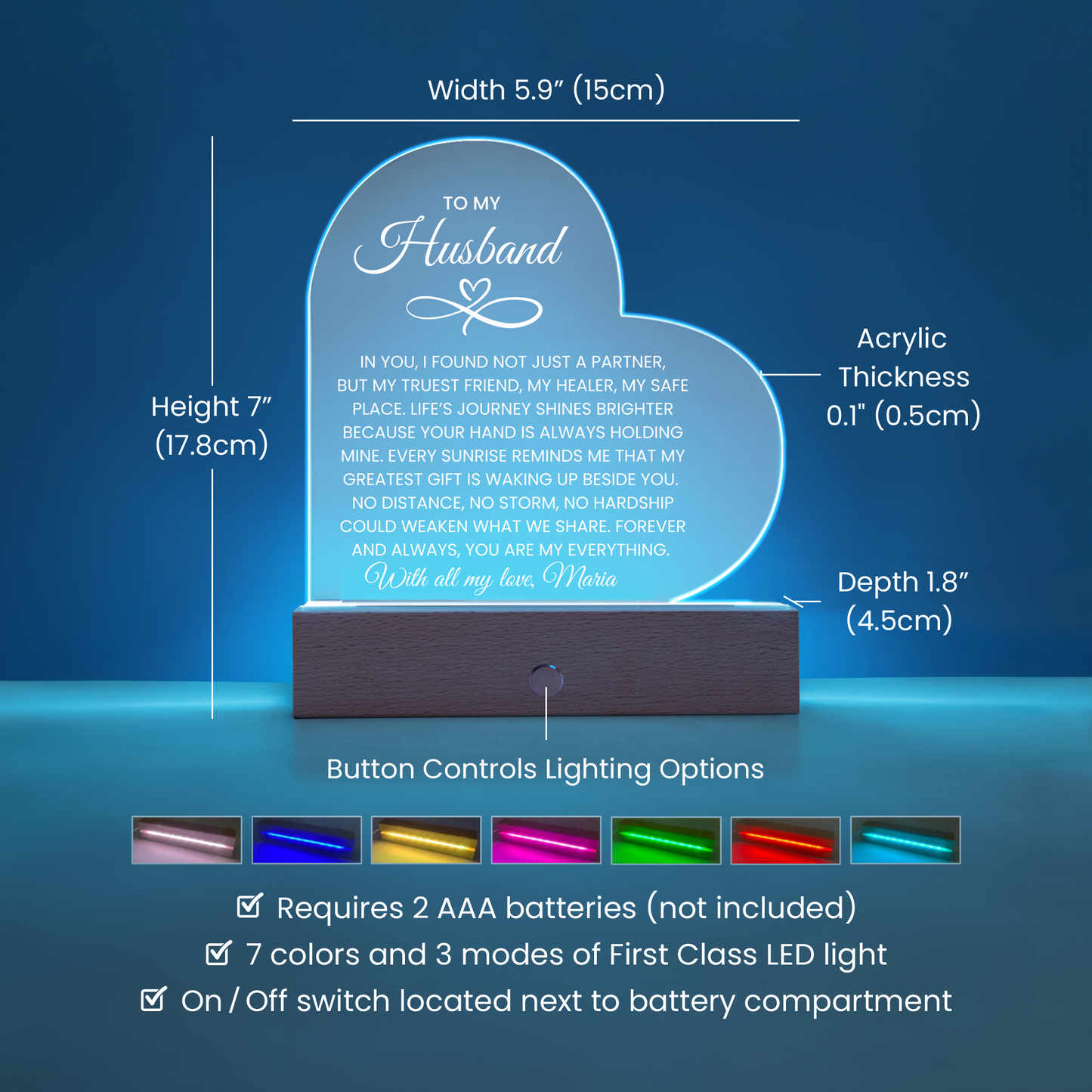 Husband Infinity Heart Acrylic Plaque