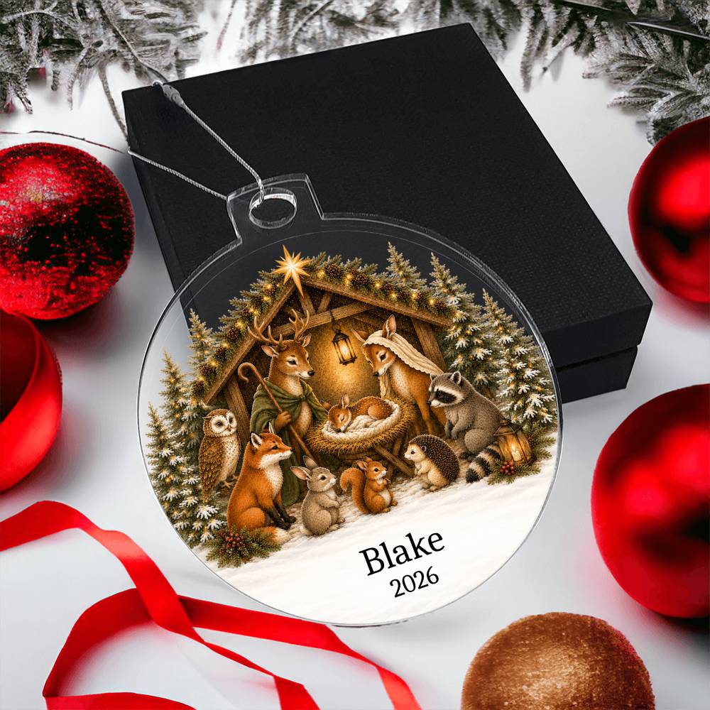 Babys 1st Christmas Animal Nativity Ornament