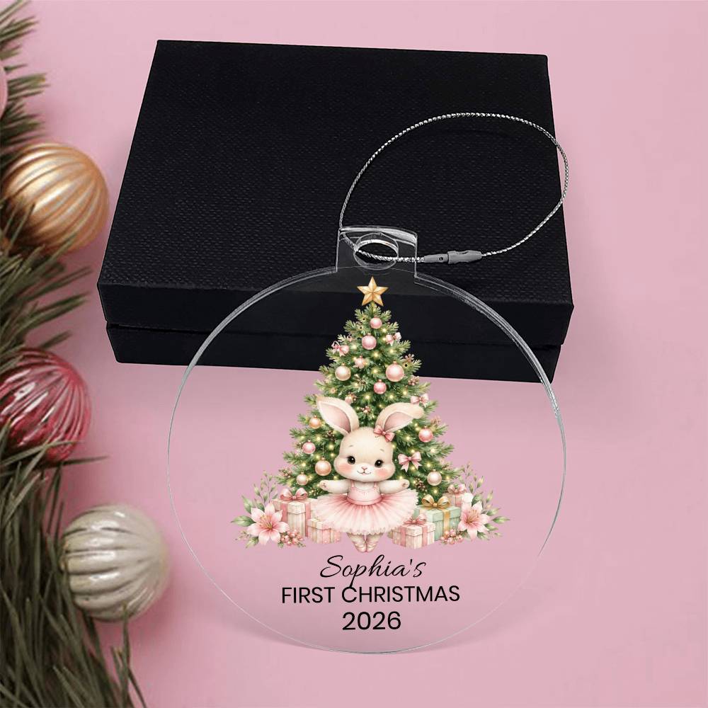 Ballet Bunny Kids Christmas Ornament