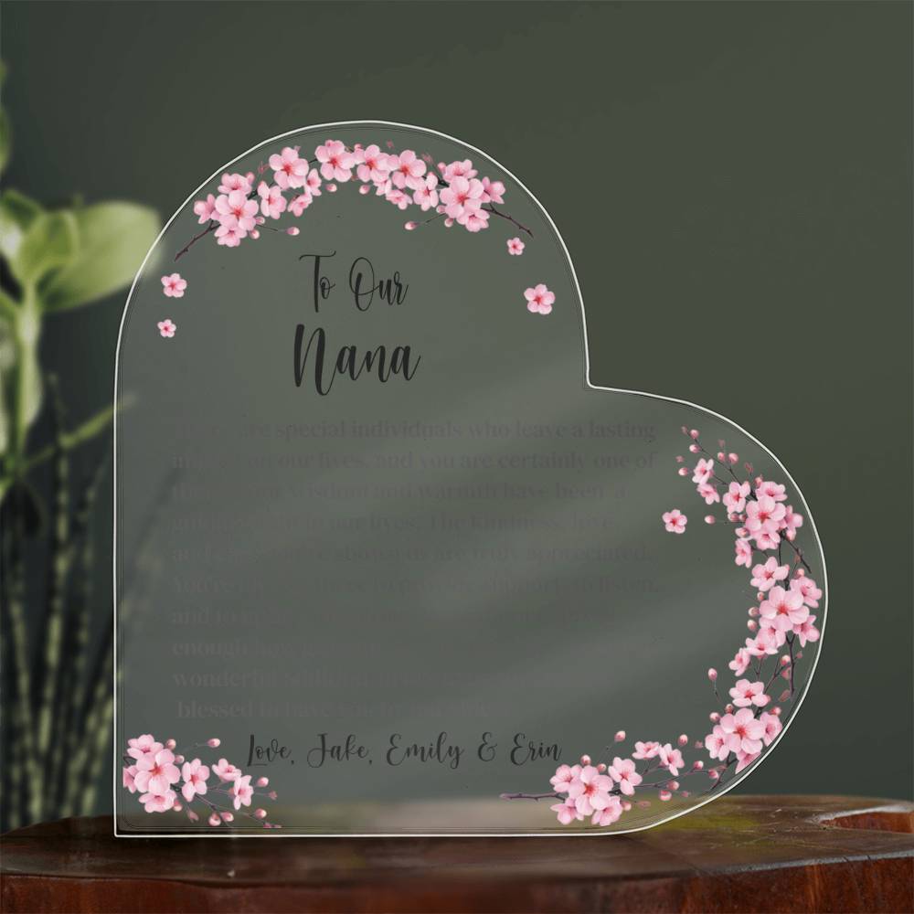 Nana Acrylic Heart Plaque