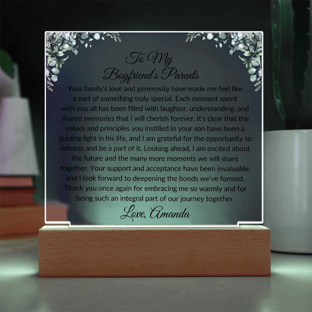 Boyfriends Parents Acrylic Plaque-[Heartfelt Family Gift]