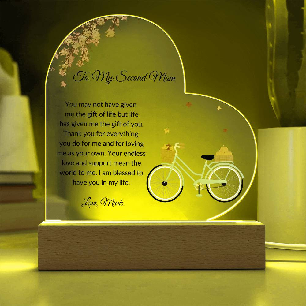Second Mom Acrylic Heart Plaque-[Heartfelt Family Gift]