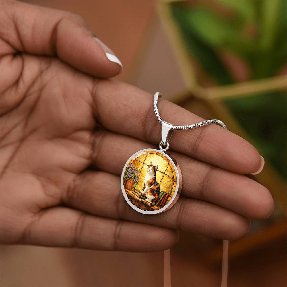 Cat Necklace with Engraved Pendant, Personalized Pet Jewelry, Unique Cat Lover Gift, Custom Photo Necklace, Keepsake with Optional Engraving