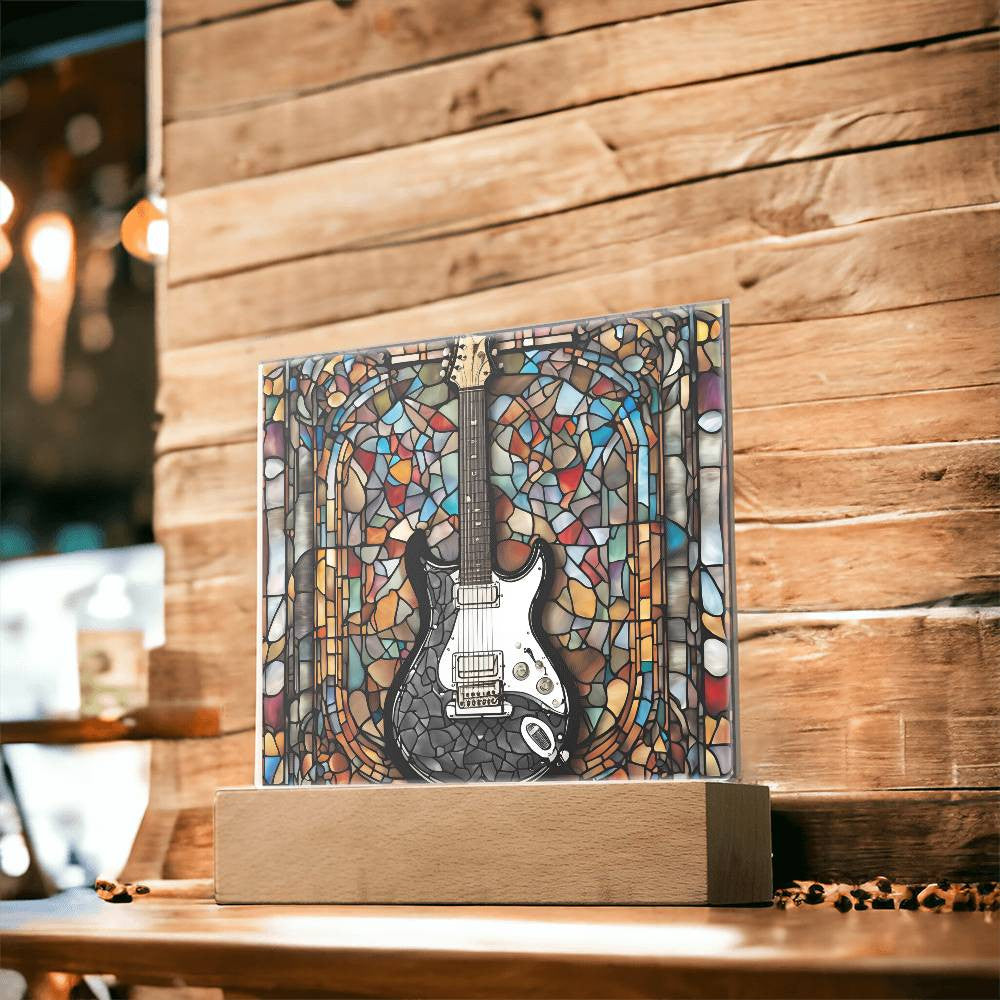Acrylic Guitar Stained Glass Acrylic Plaque, Guitar Nightlight, Guitar Lover Gift, Guitar Player Gift, Guitar Picture Plaque, Music Lover-[Heartfelt Family Gift]