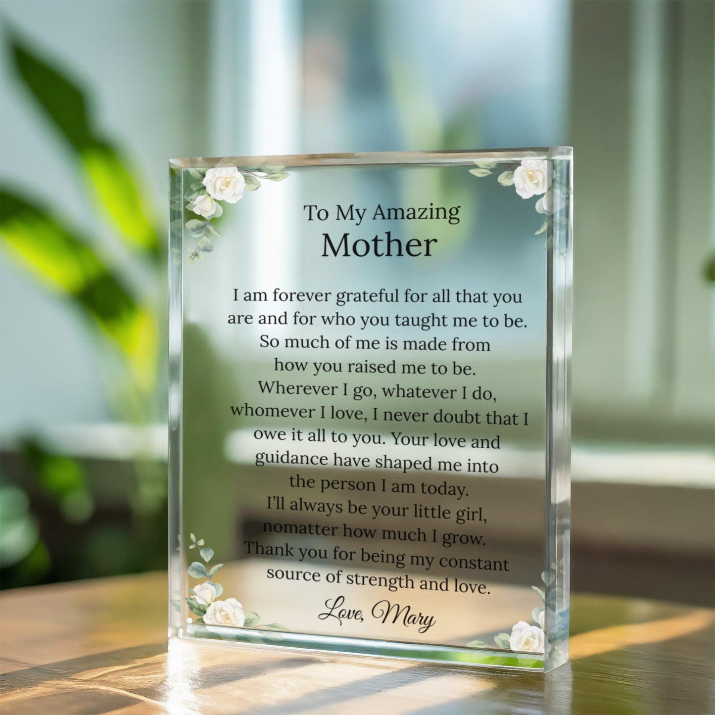 To My Amazing Mom Floral Plaque