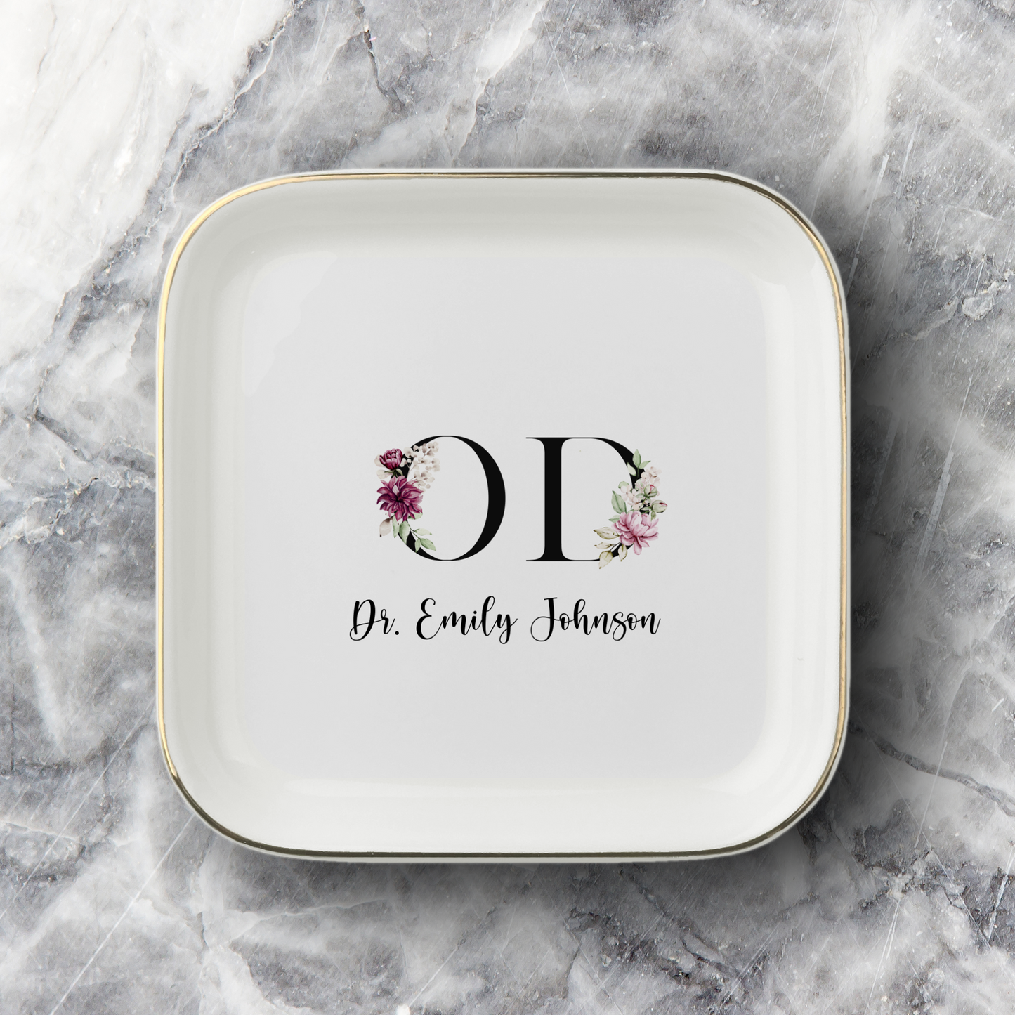 Optometrist Jewelry Dish, OD Graduation Gift, Personalized  Eye Doctor Ring Tray