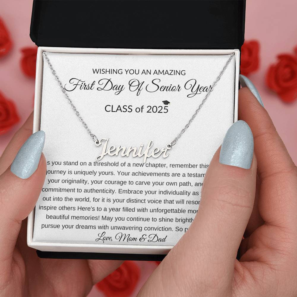 First Day of Senior Year Class of 2025 Gift Necklace-[Heartfelt Family Gift]
