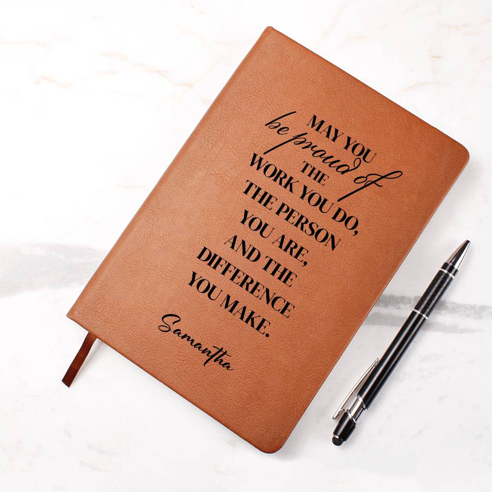 Personalized Difference Maker Journal Gift for Office Coworker