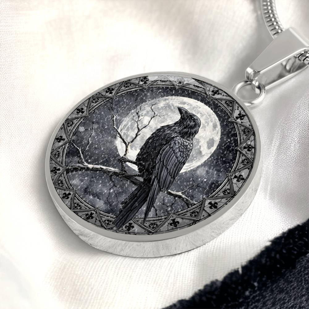 Black Crow Necklace, Personalized Engraved Jewelry, Raven Keychain, Gothic Gift, Unique Pendant, Spiritual Keepsake, Customizable