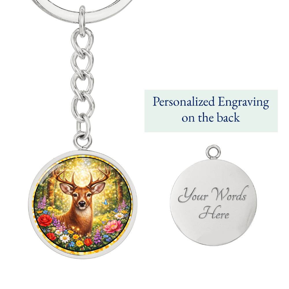 Deer Engraved Necklace Bracelet Keychain