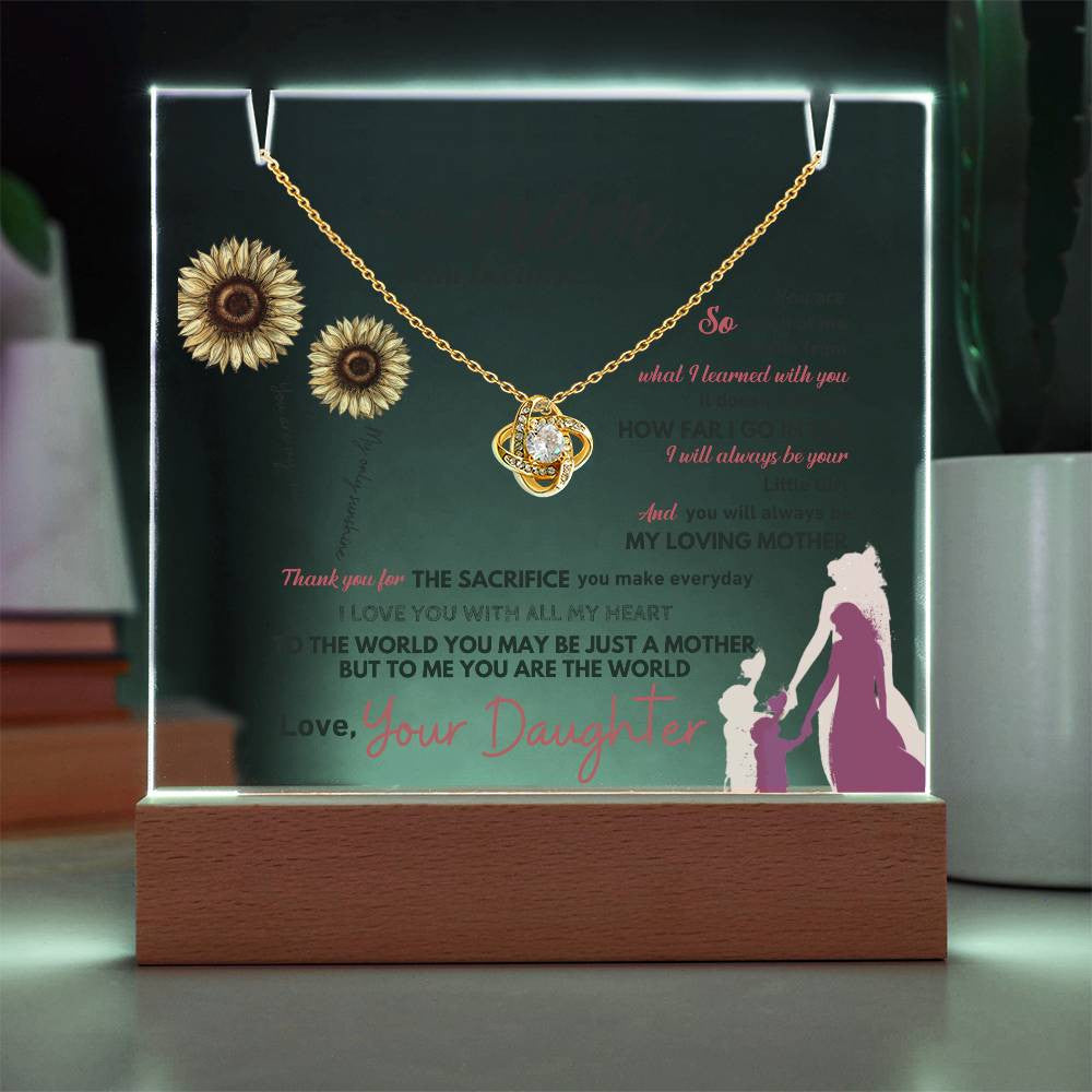 Mom Acrylic Love Knot Necklace Gift Set-[Heartfelt Family Gift]