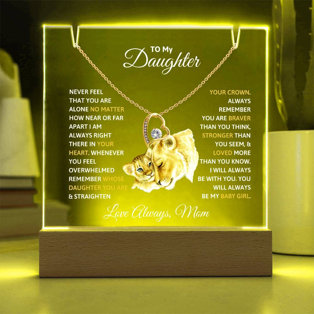 Daughter  Keepsake Acrylic Bundle  Love Knot or Heart Necklace Gift-[Heartfelt Family Gift]
