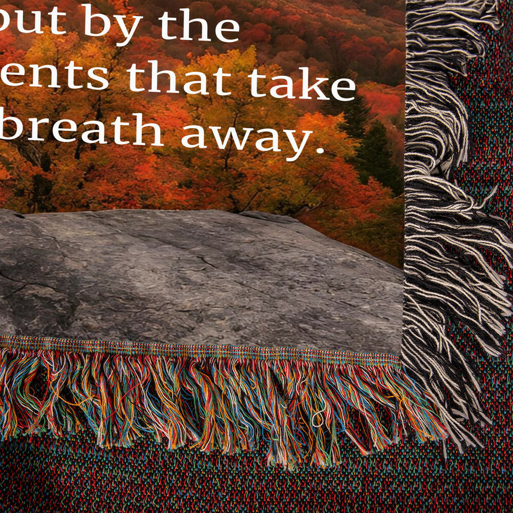 Fall Mountain Sunrise Heirloom Artwork Woven Blanket (Portrait)-[Heartfelt Family Gift]