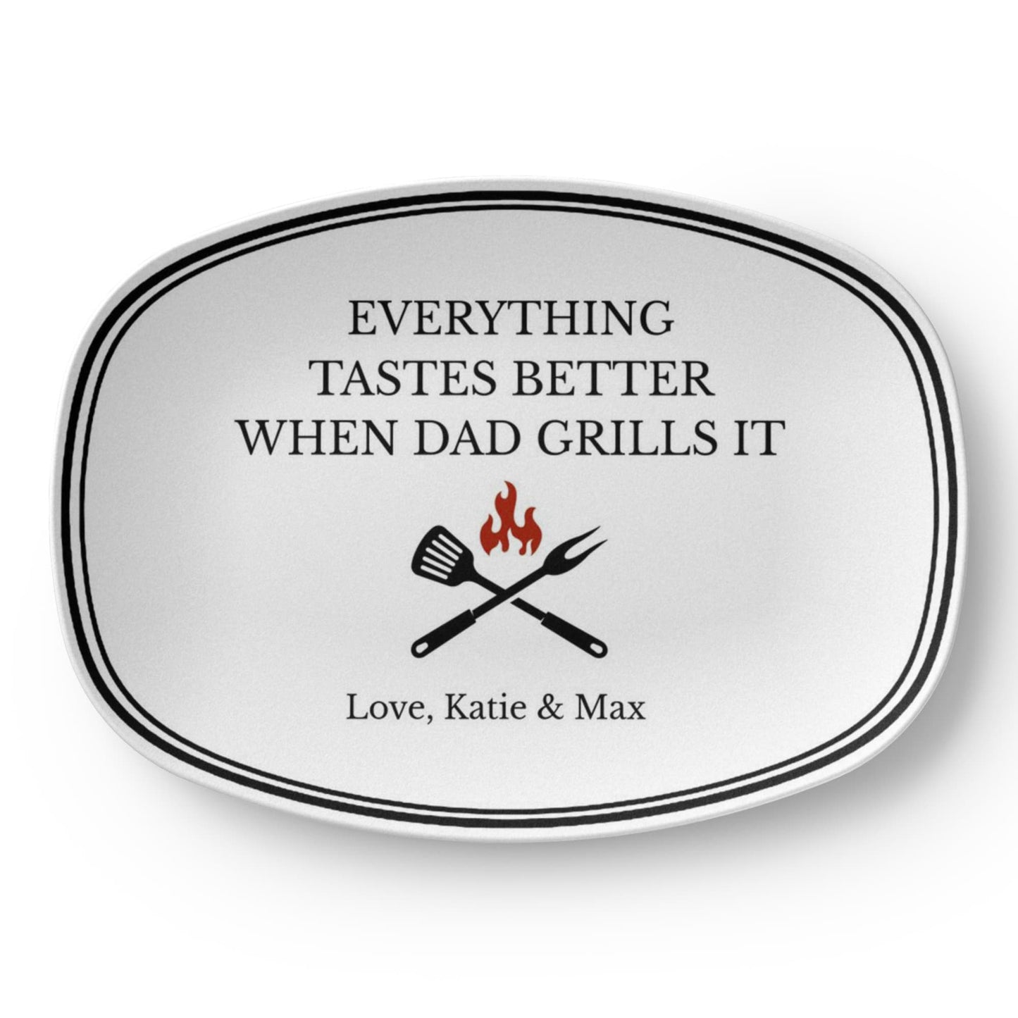Personalized Dad's Grilling Plate, Custom BBQ Platter, Gift for Grill Master Dad, Father's Day Present, Birthday Gift