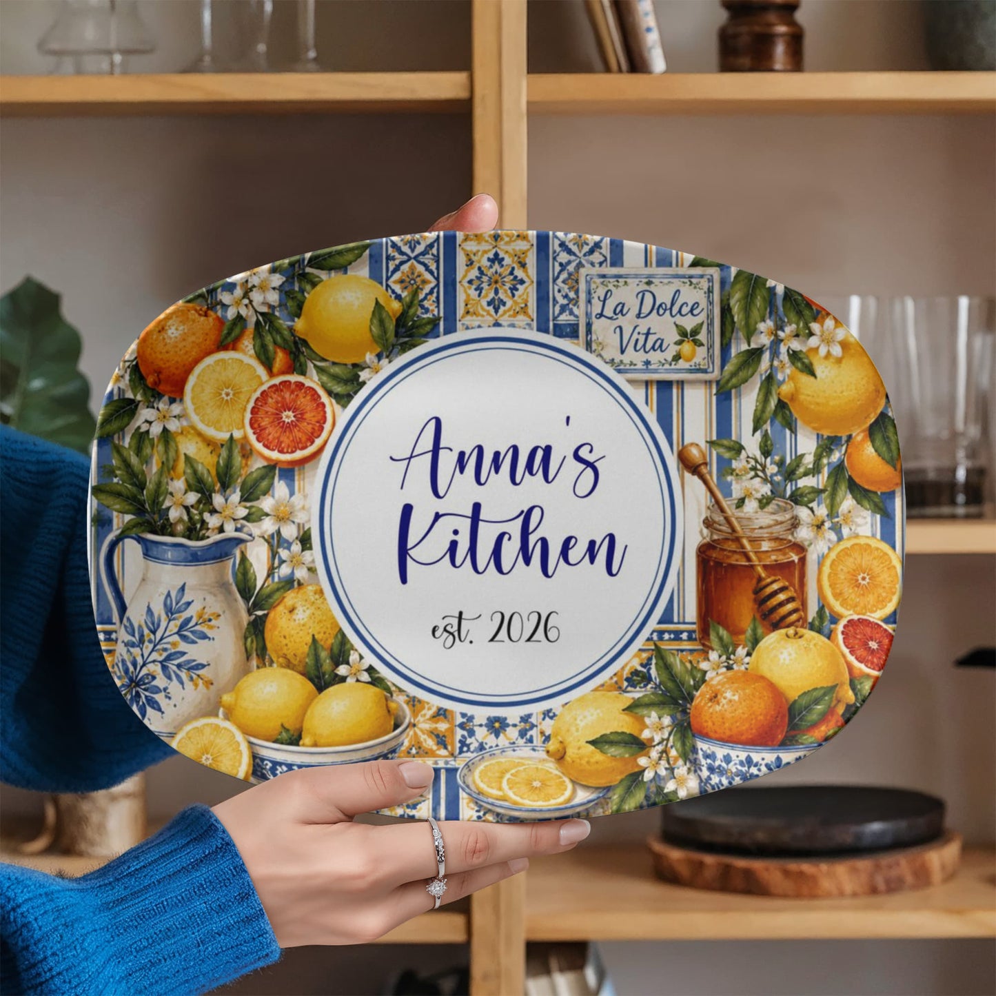 Personalized Italian style Citrus Fruit Serving Tray