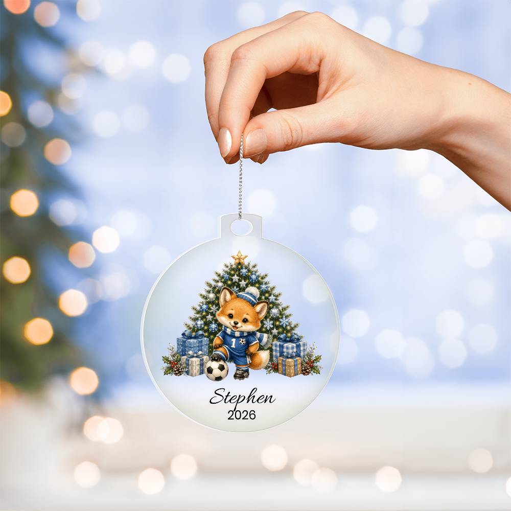 Fox Kids Soccer Christmas Ornament