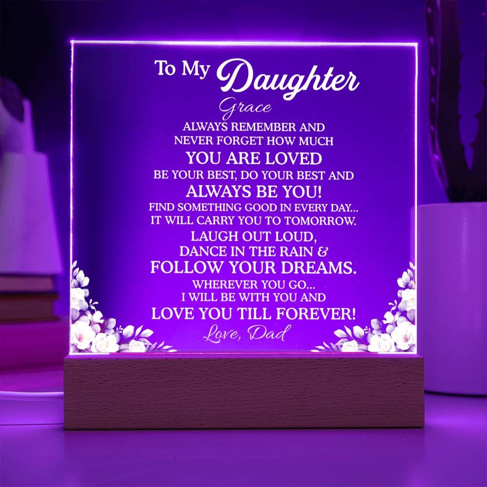 Daughter Light Up Acrylic Plaque