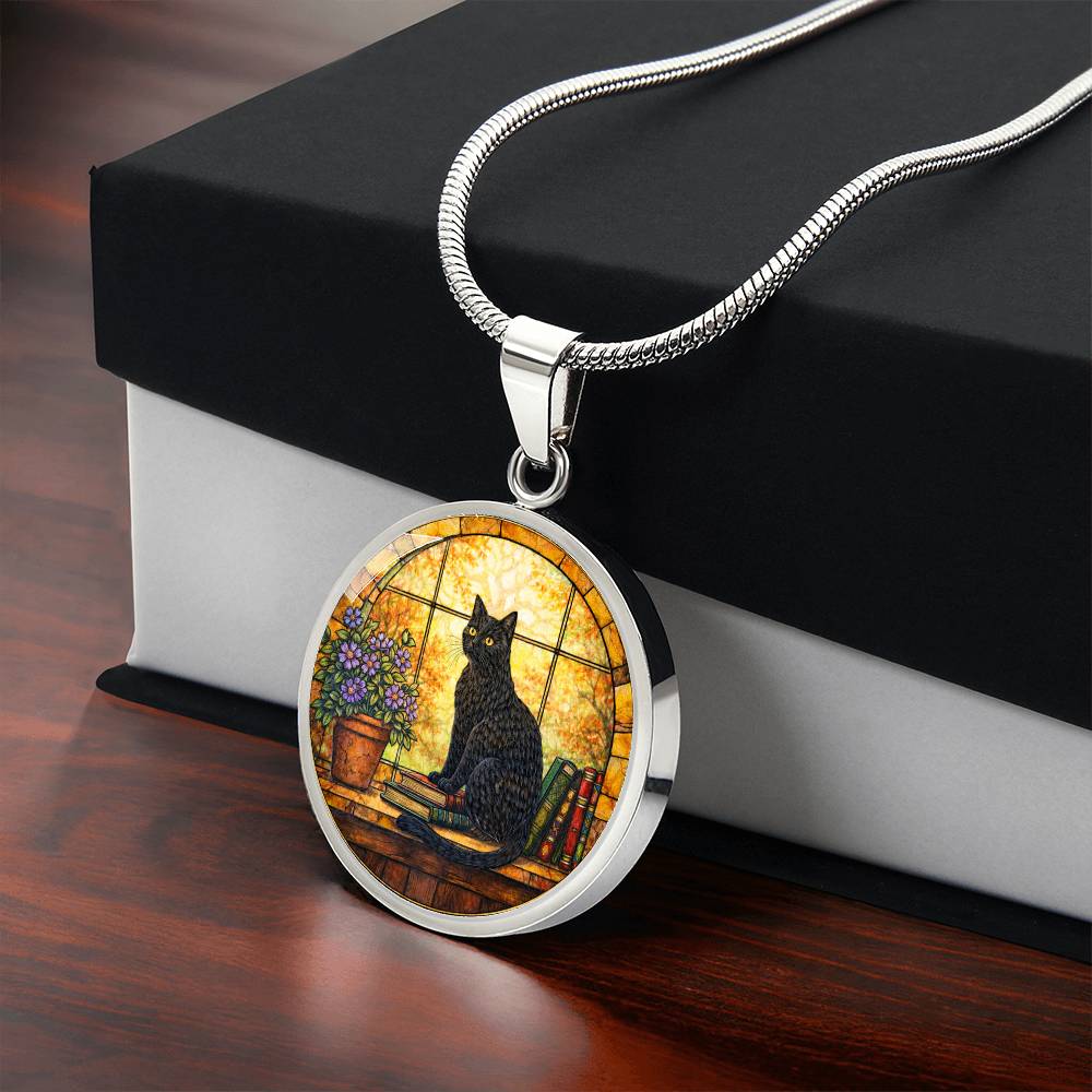 Cat Necklace with Engraved Pendant, Personalized Pet Jewelry, Unique Cat Lover Gift, Custom Photo Necklace, Keepsake with Optional Engraving