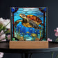 LED Stained Glass Sea Turtle Nightlight - Ocean Art for Beach House or Girls Room - Turtle Lover Gift-[Heartfelt Family Gift]