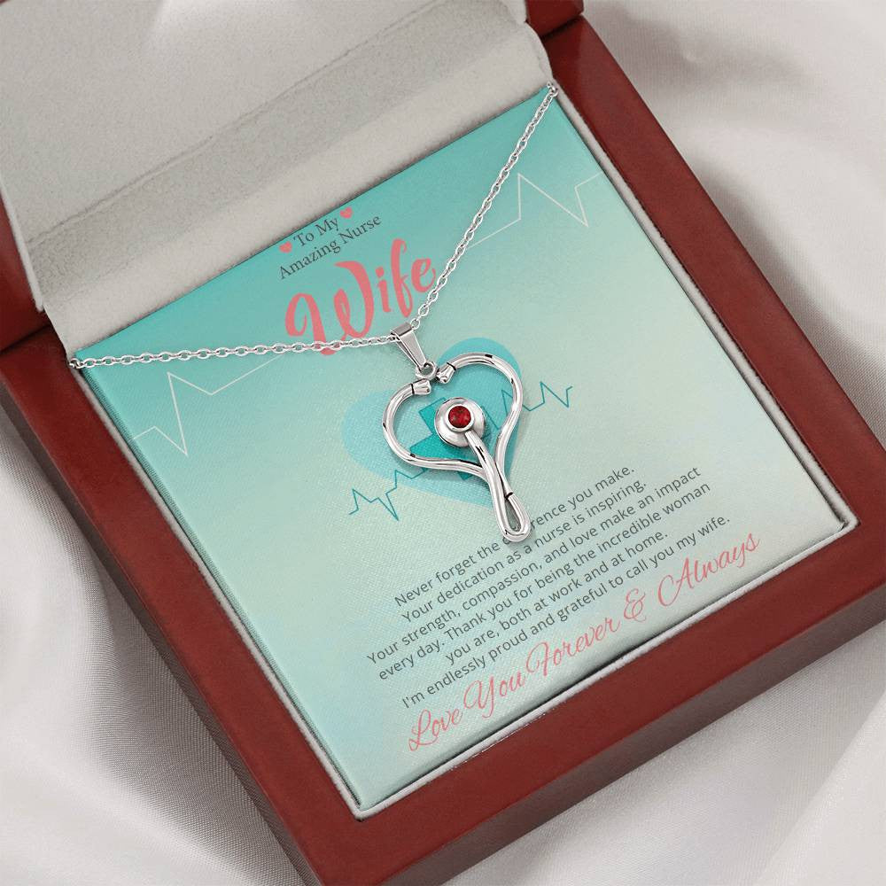 Nurse Wife Stethoscope Necklace Gift-[Heartfelt Family Gift]