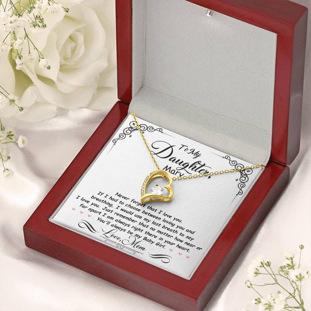 Personalized Daughter Heart Necklace Gift from Mom or Dad-[Heartfelt Family Gift]