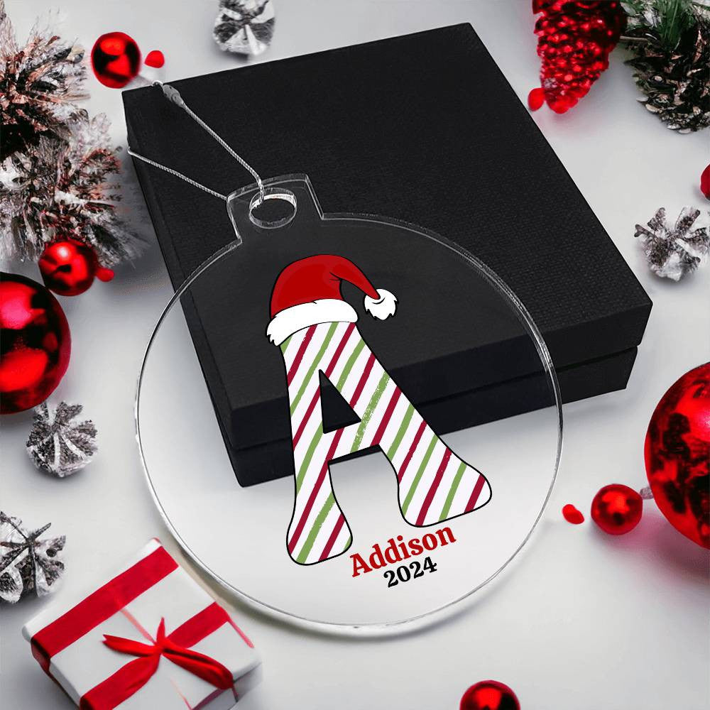 Personalized Initial Christmas Ornament - Customizable Name Holiday Decoration