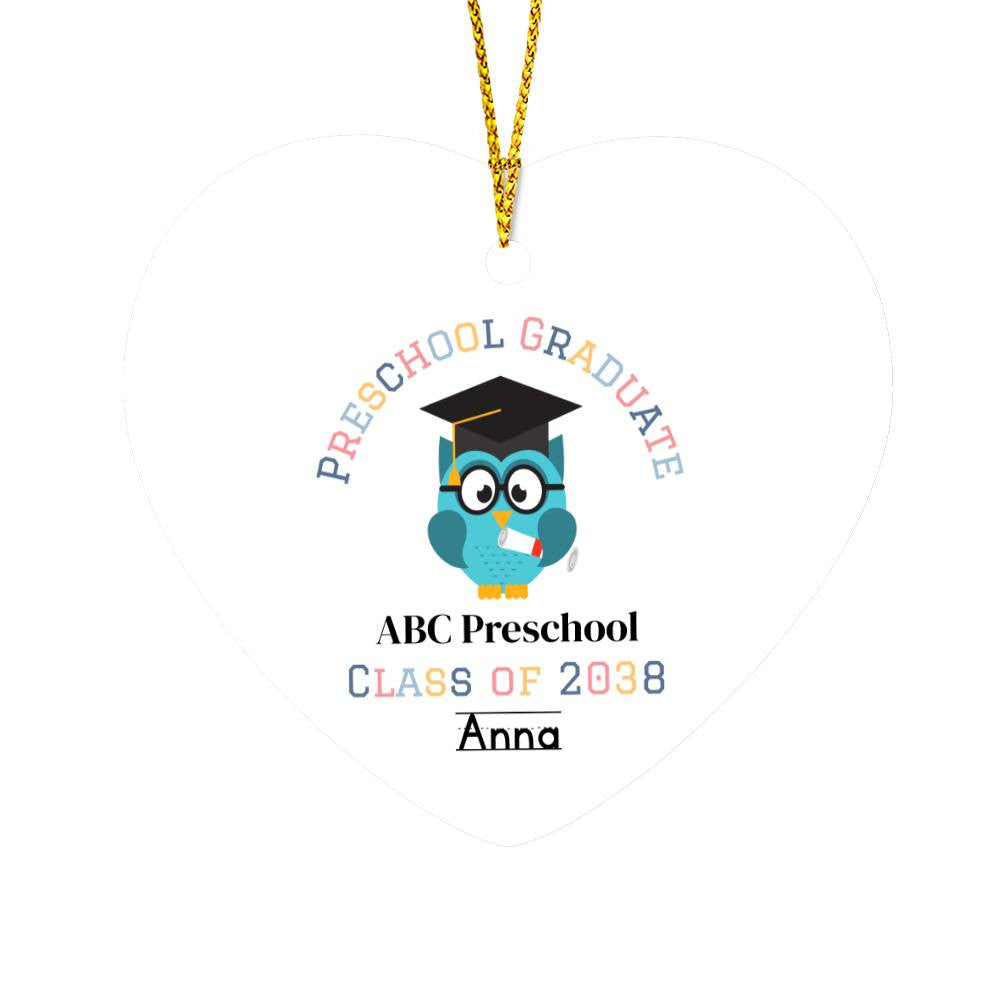 Preschool Graduation Heart Ornament-[Heartfelt Family Gift]