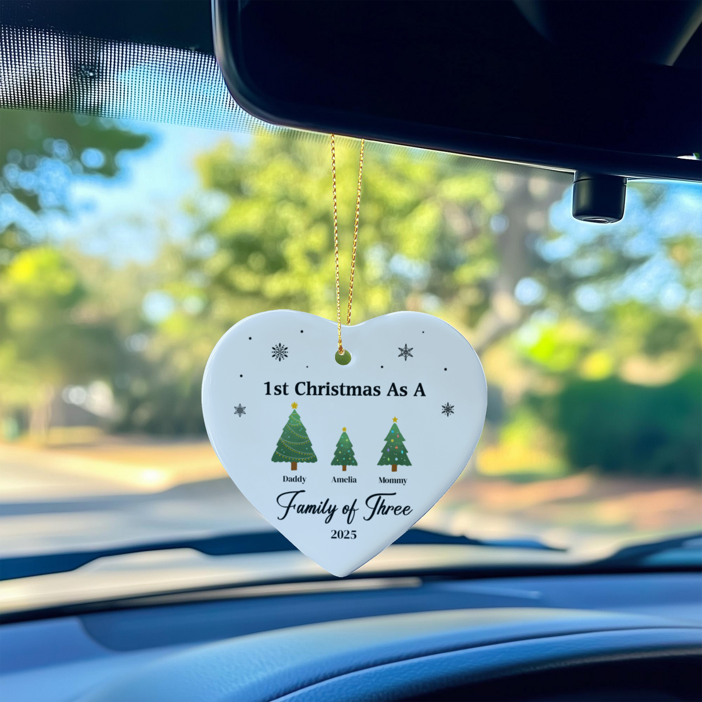 1st Christmas as a Family of Three Christmas Ornament