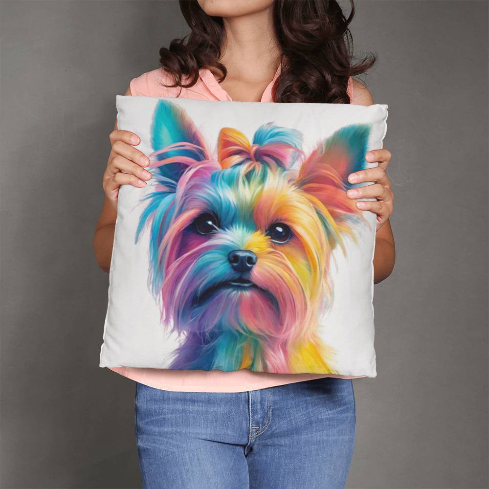 Watercolor Yorkie Throw Pillow in 5 sizes